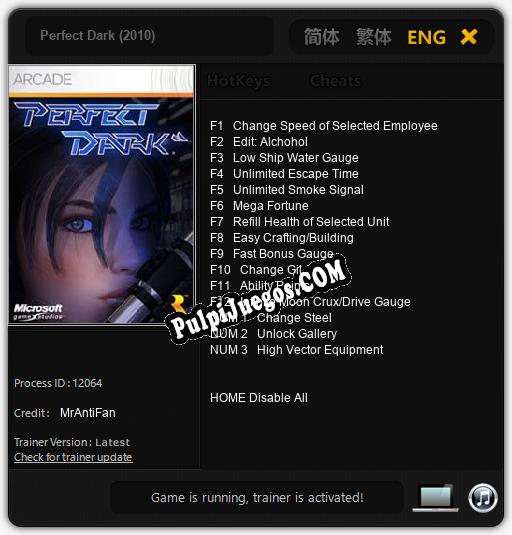 Perfect Dark (2010): Treinador (V1.0.54)