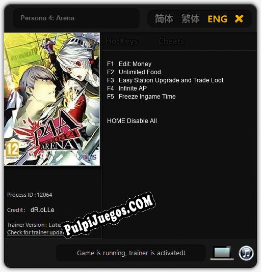 Persona 4: Arena: Trainer +5 [v1.5]