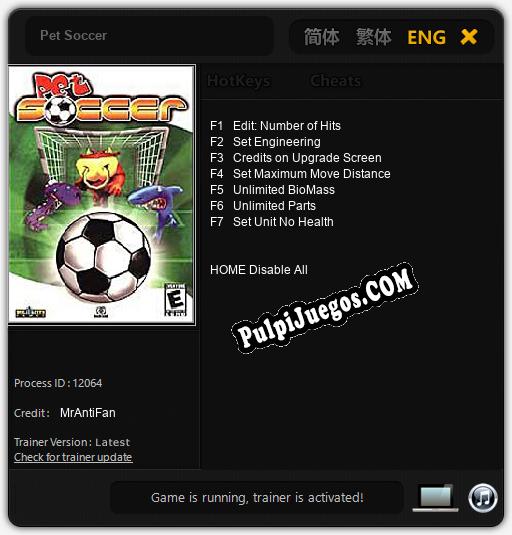 Pet Soccer: Trainer +7 [v1.3]