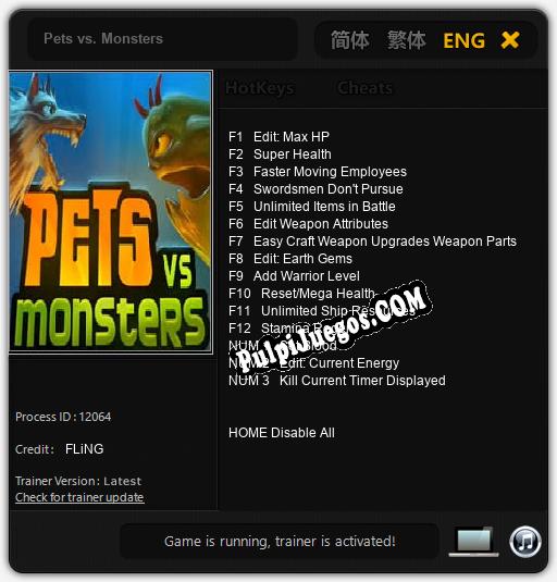 Pets vs. Monsters: Trainer +15 [v1.3]