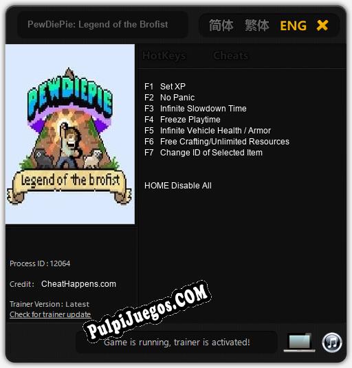 PewDiePie: Legend of the Brofist: Cheats, Trainer +7 [CheatHappens.com]