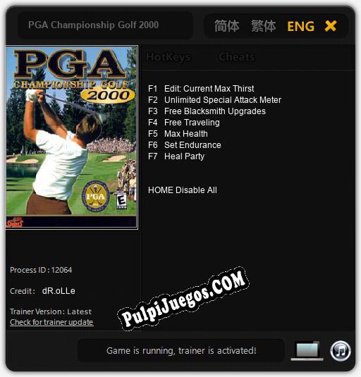 PGA Championship Golf 2000: Treinador (V1.0.62)