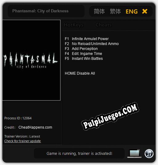 Phantasmal: City of Darkness: Cheats, Trainer +5 [CheatHappens.com]