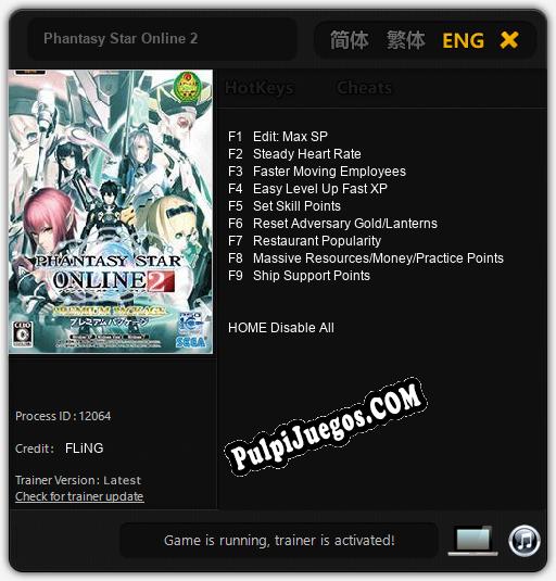 Phantasy Star Online 2: Cheats, Trainer +9 [FLiNG]