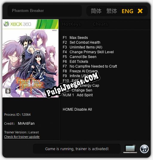 Phantom Breaker: Treinador (V1.0.55)