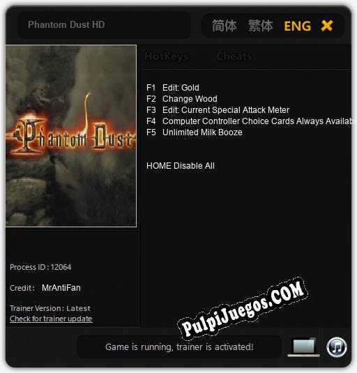 Entrenador liberado a Phantom Dust HD [v1.0.4]