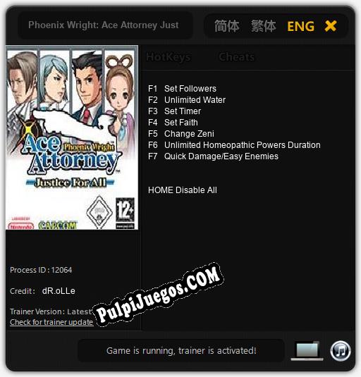 Phoenix Wright: Ace Attorney Justice for All: Cheats, Trainer +7 [dR.oLLe]