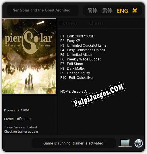 Entrenador liberado a Pier Solar and the Great Architects [v1.0.8]