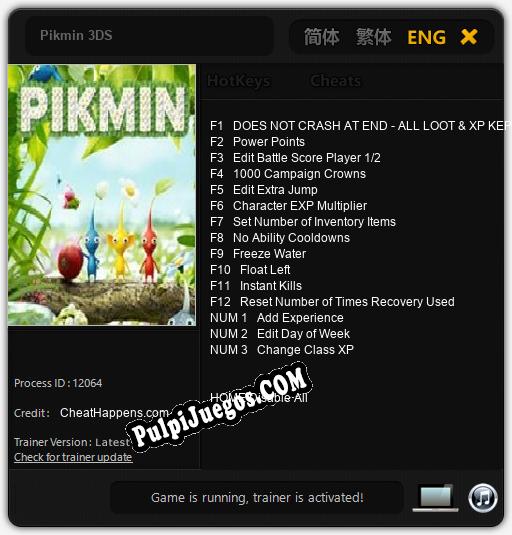 Pikmin 3DS: Treinador (V1.0.38)