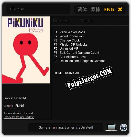 Pikuniku: Trainer +8 [v1.9]