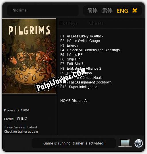 Pilgrims: Trainer +12 [v1.1]