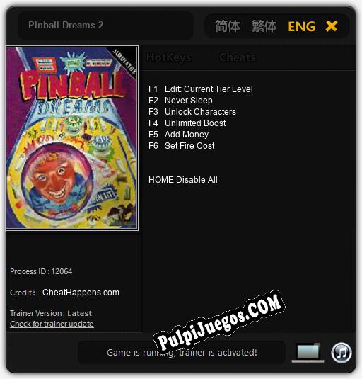 Pinball Dreams 2: Trainer +6 [v1.9]