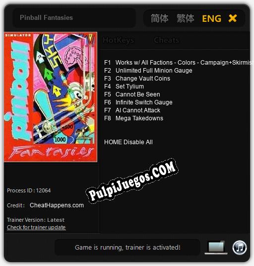 Entrenador liberado a Pinball Fantasies [v1.0.3]