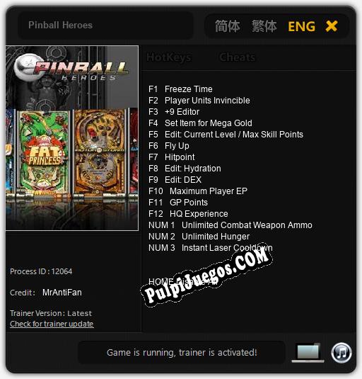 Pinball Heroes: Cheats, Trainer +15 [MrAntiFan]