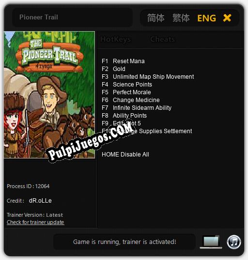 Pioneer Trail: Treinador (V1.0.22)