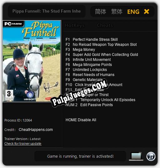 Pippa Funnell: The Stud Farm Inheritance: Cheats, Trainer +14 [CheatHappens.com]