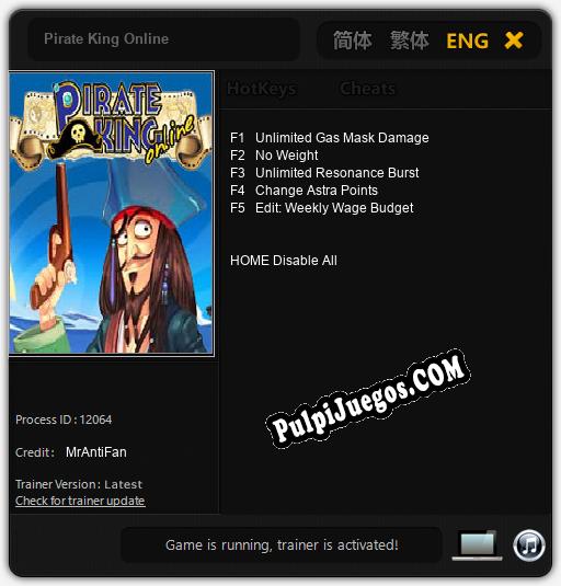 Pirate King Online: Trainer +5 [v1.9]