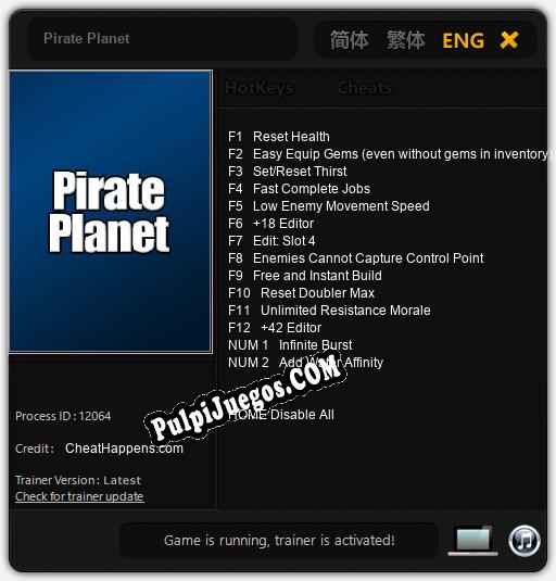 Entrenador liberado a Pirate Planet [v1.0.3]