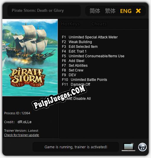 Entrenador liberado a Pirate Storm: Death or Glory [v1.0.8]