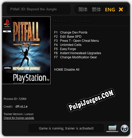 Pitfall 3D: Beyond the Jungle: Cheats, Trainer +7 [dR.oLLe]