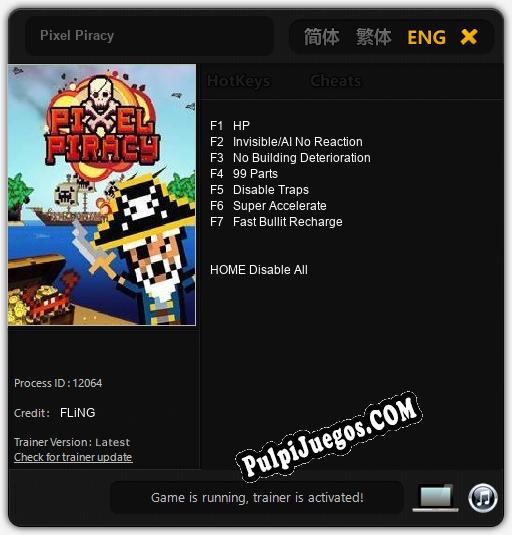 Pixel Piracy: Trainer +7 [v1.2]