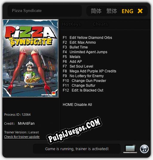 Pizza Syndicate: Cheats, Trainer +12 [MrAntiFan]