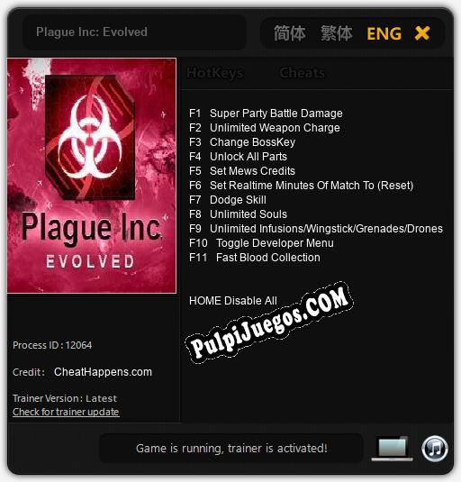 Entrenador liberado a Plague Inc: Evolved [v1.0.7]