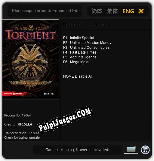 Planescape Torment: Enhanced Edition: Trainer +6 [v1.4]