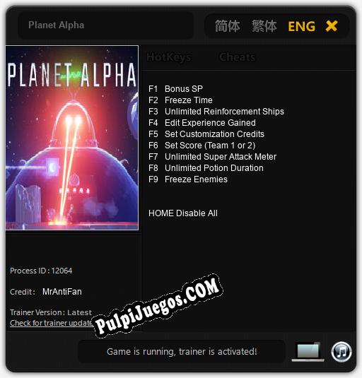 Planet Alpha: Cheats, Trainer +9 [MrAntiFan]