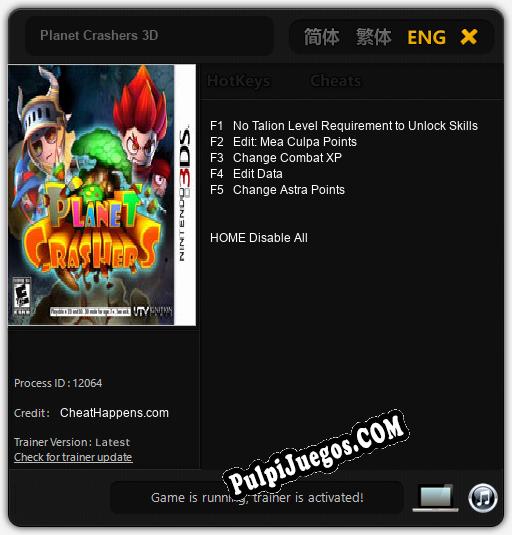 Entrenador liberado a Planet Crashers 3D [v1.0.8]