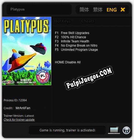 Entrenador liberado a Platypus [v1.0.5]