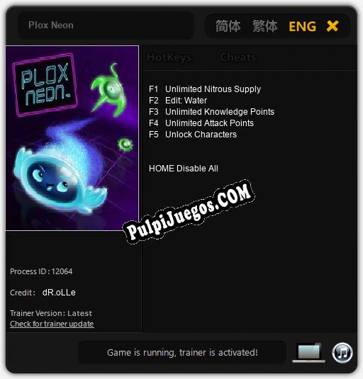 Entrenador liberado a Plox Neon [v1.0.6]