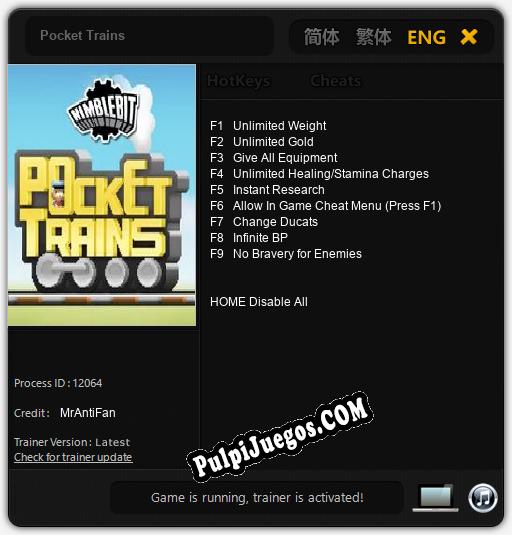 Pocket Trains: Trainer +9 [v1.4]