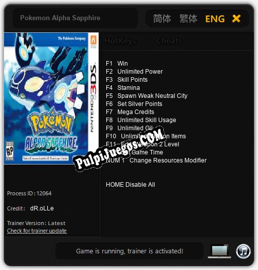 Pokemon Alpha Sapphire: Cheats, Trainer +13 [dR.oLLe]