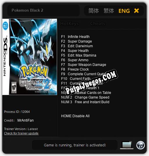 Pokemon Black 2: Treinador (V1.0.36)