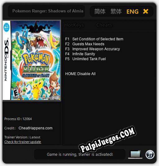 Entrenador liberado a Pokemon Ranger: Shadows of Almia [v1.0.5]