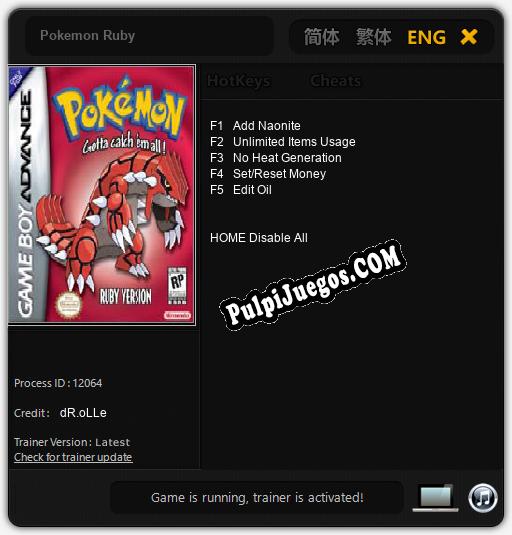 Pokemon Ruby: Treinador (V1.0.16)