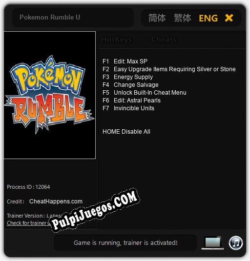 Pokemon Rumble U: Cheats, Trainer +7 [CheatHappens.com]