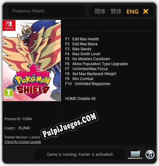 Pokemon Shield: Cheats, Trainer +10 [FLiNG]