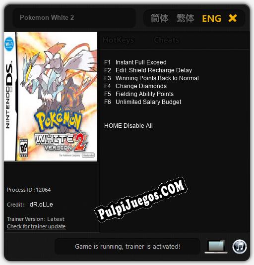 Pokemon White 2: Treinador (V1.0.30)