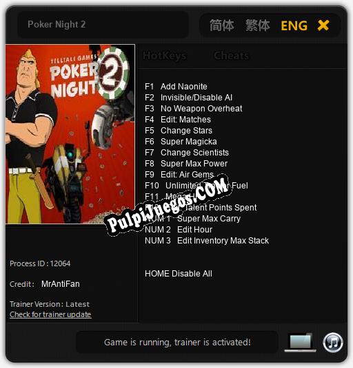 Poker Night 2: Trainer +15 [v1.4]