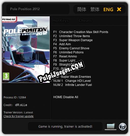 Pole Position 2012: Trainer +14 [v1.3]