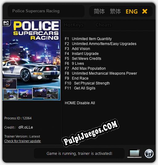 Police Supercars Racing: Trainer +11 [v1.3]