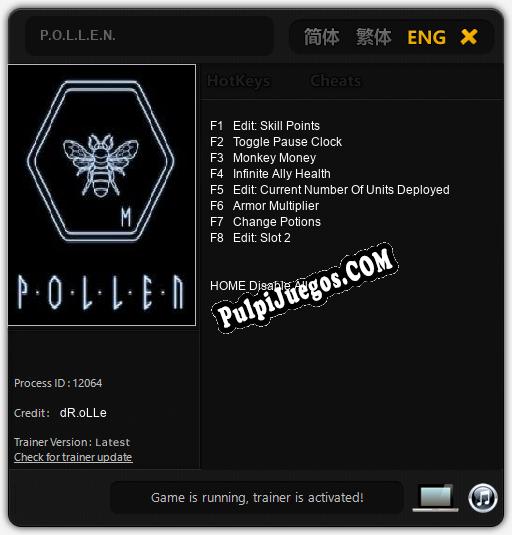 P.O.L.L.E.N.: Trainer +8 [v1.1]