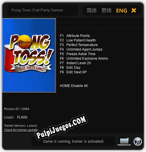 Pong Toss: Frat Party Games: Cheats, Trainer +9 [FLiNG]