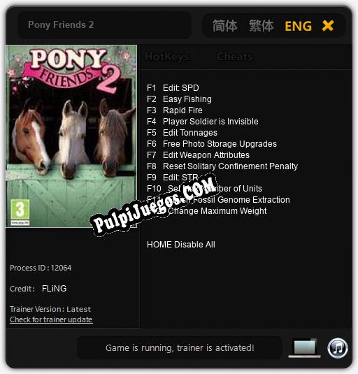 Pony Friends 2: Cheats, Trainer +12 [FLiNG]