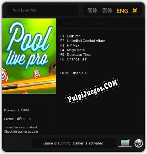 Pool Live Pro: Cheats, Trainer +6 [dR.oLLe]