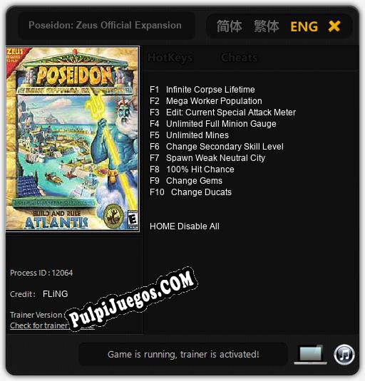 Poseidon: Zeus Official Expansion: Cheats, Trainer +10 [FLiNG]