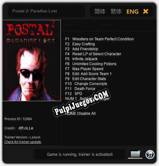 Postal 2: Paradise Lost: Treinador (V1.0.59)