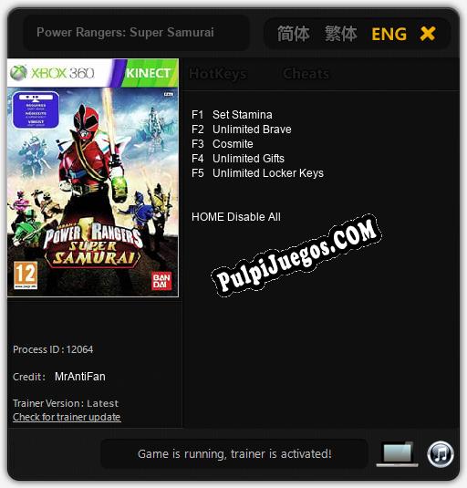 Entrenador liberado a Power Rangers: Super Samurai [v1.0.8]